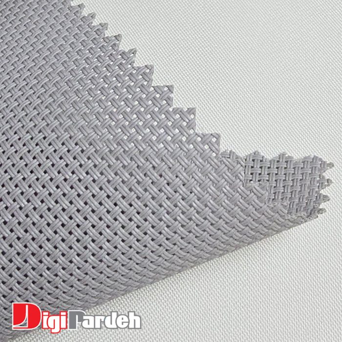 پرده شید اسکرین طوسی رنگ مناسب نورگیری ملایم و حفظ حریم خصوصی