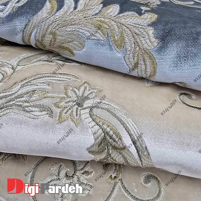 پارچه پرده ای طرح دار مخمل برای پذیرایی