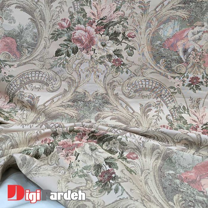 خرید پارچه پرده‌ای ساتن ابریشم باروک ترک از دیجی پرده