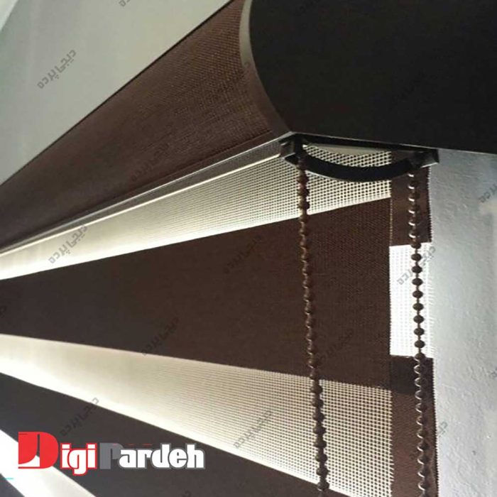 خرید اینترنتی پرده زبرا قهوه ای رنگ برای آشپزخانه، اتاق خواب،پذیرایی از دیجی پرده
