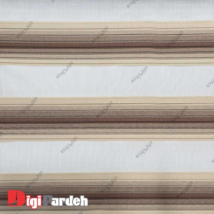 خرید اینترنتی پرده زبرا قهوه ای - کرم برای آشپزخانه، اتاق خواب،پذیرایی از دیجی پرده