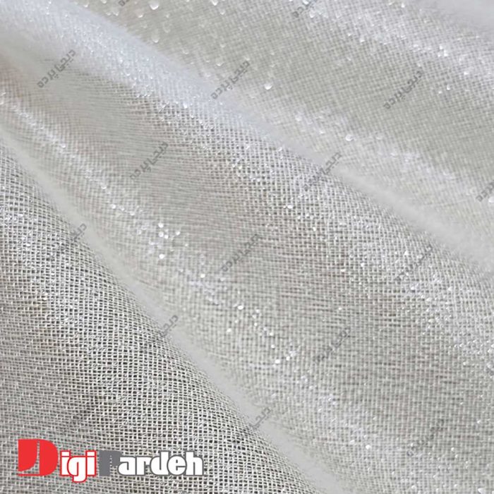 خرید اینترنتی پارچه پرده تور سفید- نقره ای براق از دیجی پرده