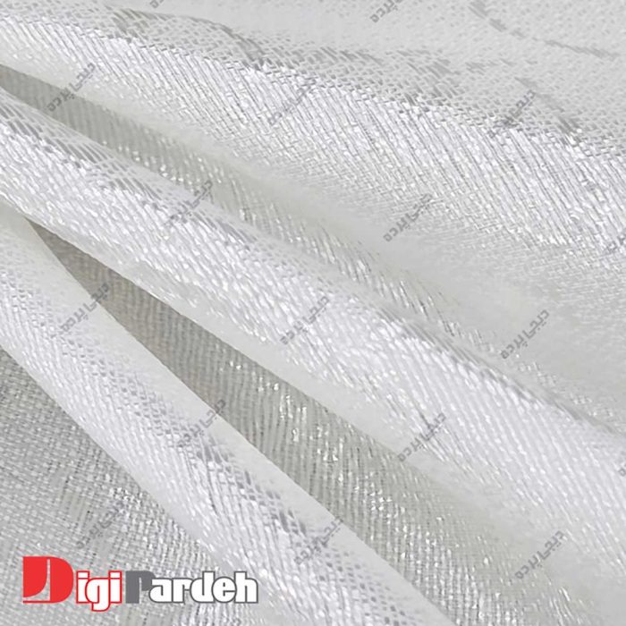 خرید اینترنتی پارچه پرده تور سفید- نقره ای براق از دیجی پرده