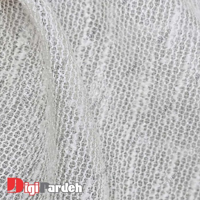 خرید اینترنتی پارچه پرده ای تور سفید-نقره ای از دیجی پرده
